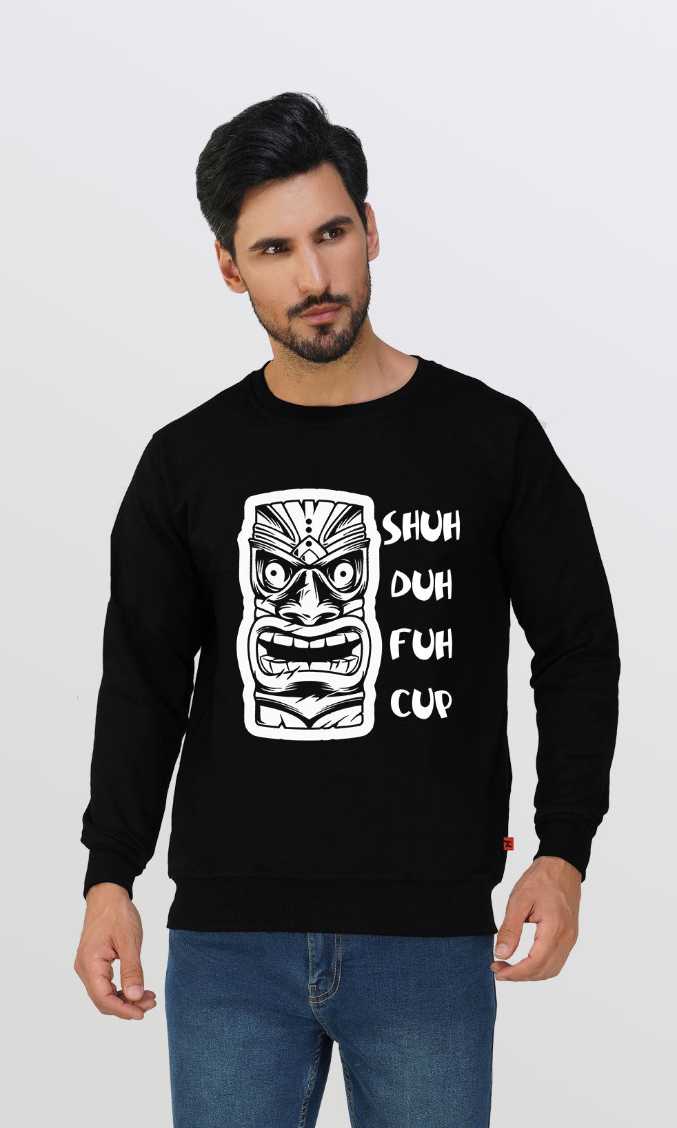 Mebadass Men's SHUH DUH FUH Printed Sweatshirt - Black