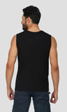 Mebadass Cotton Men's Sleeveless Regular Size Vests - Black