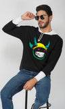 Mebadass Men's OverSized Printed Hooded T-shirts - Devil Smile