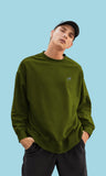 Mebadass Cotton Men's Oversized Sweatshirt - Olive Green