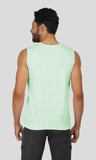 Mebadass Cotton Men's Sleeveless Regular Size Vests - Pista Green