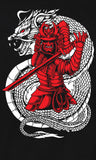 Men's Samurai Sword Graphic Printed Oversized T-shirt - Black