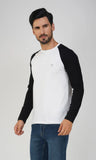 Mebadass Men's Fullsleeve Raglan T-shirt - Black White