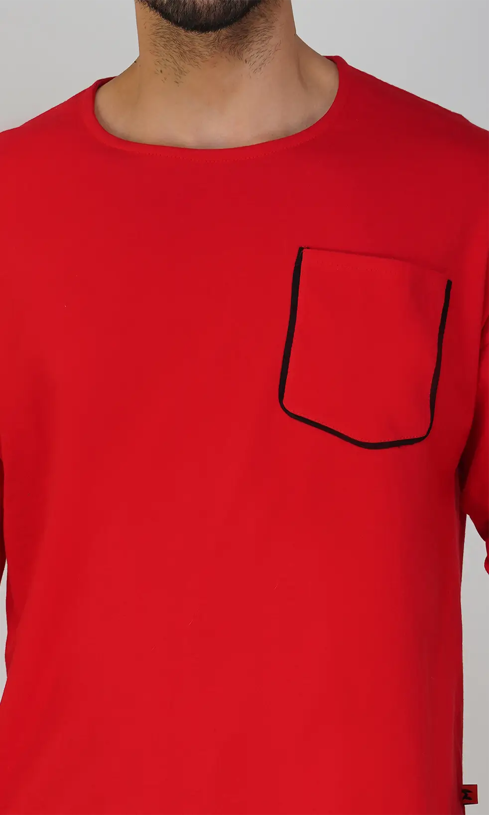 Mebadass Men's ColorBlocked OverSized Hippie T-shirts - Red & Black