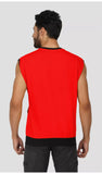 Mebadass ColorBlocked OverSized Mens Vests - Red & Black