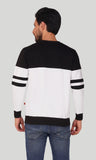 Mebadass Cotton Men's Winterwear ColorBlocked Sweatshirt - Black & White