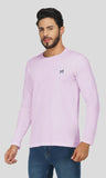 Mebadass Cotton Mens Fullsleeve Regular Size T-shirt - Lavender