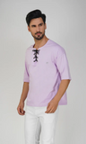 Mebadass Men's OverSized Solid Hippie T-shirts - Lavender