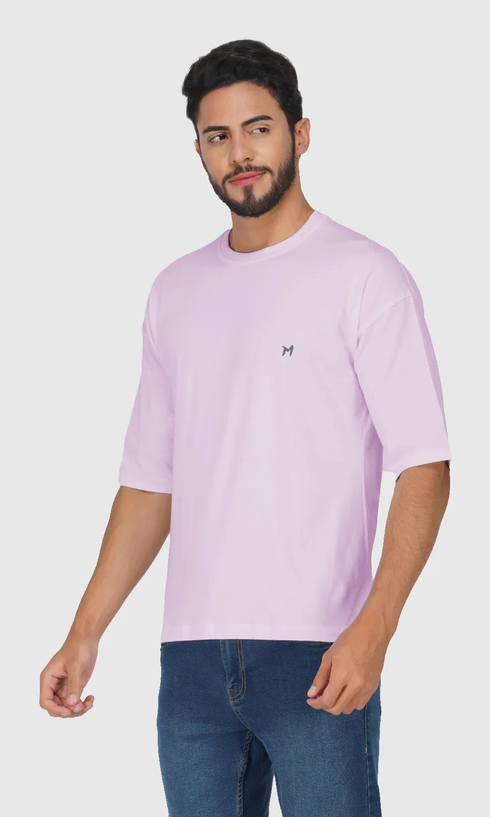 Mebadass Cotton Men's OverSized/Baggy Dropshoulder T-shirts - Lavender