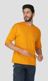 Mebadass Cotton Men's OverSized/Baggy Dropshoulder T-shirts - Mustard Yellow