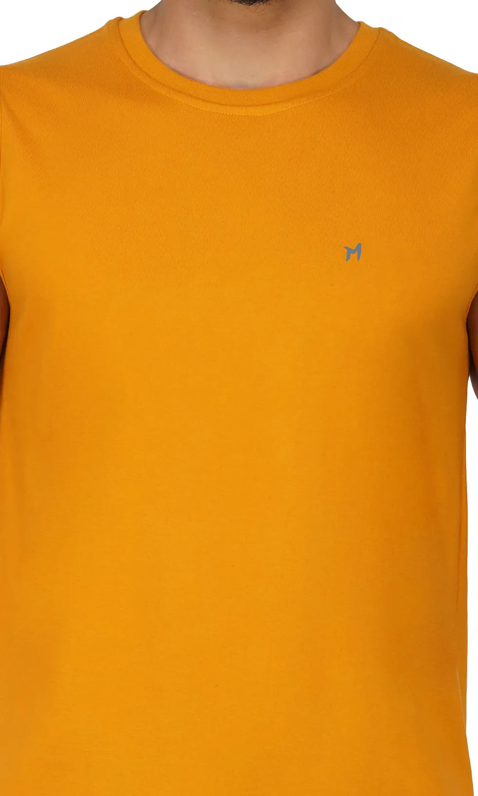 Mebadass Cotton Men's Sleeveless Regular Size Vests - Mustard Yellow