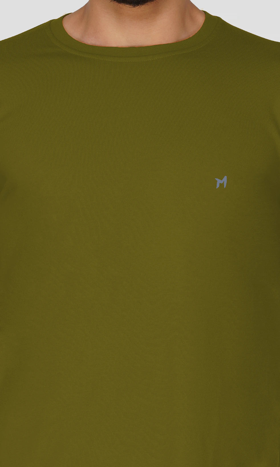 Mebadass Cotton Mens Fullsleeve Regular Size T-shirt - Olive Green