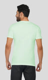 Mebadass Cotton Mens Basic Solid Halfsleeves T-shirts - Pista