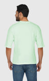 Mebadass Cotton Men's OverSized/Baggy Dropshoulder T-shirts - Pista Green