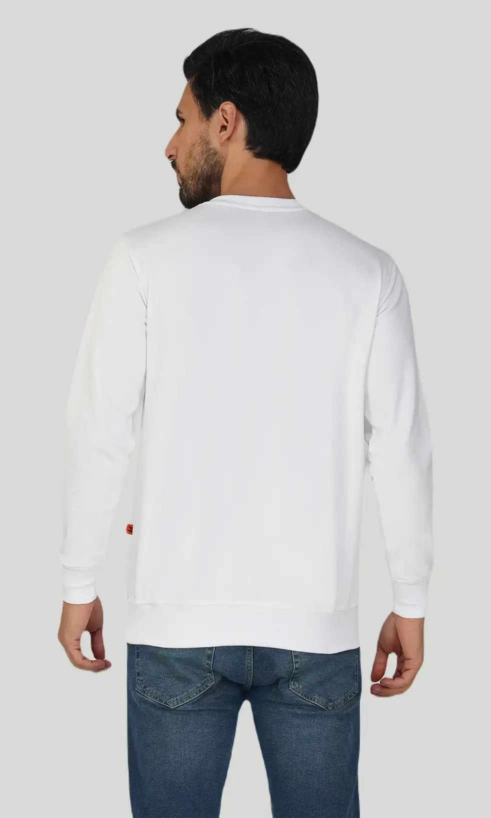 Mebadass Cotton Men's Winterwear Sweatshirt - White